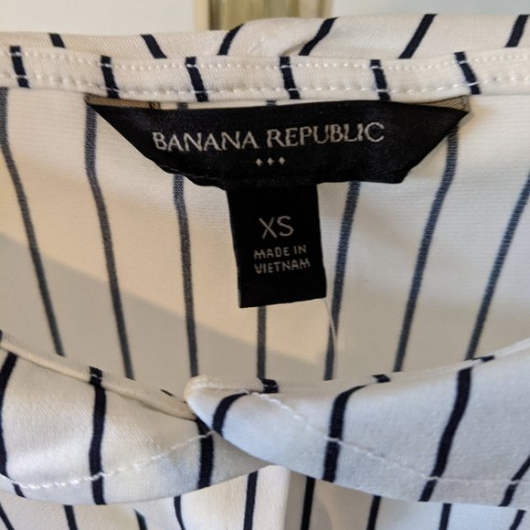 Black and White Striped Banana Republic Blouse - Picture 4 of 9